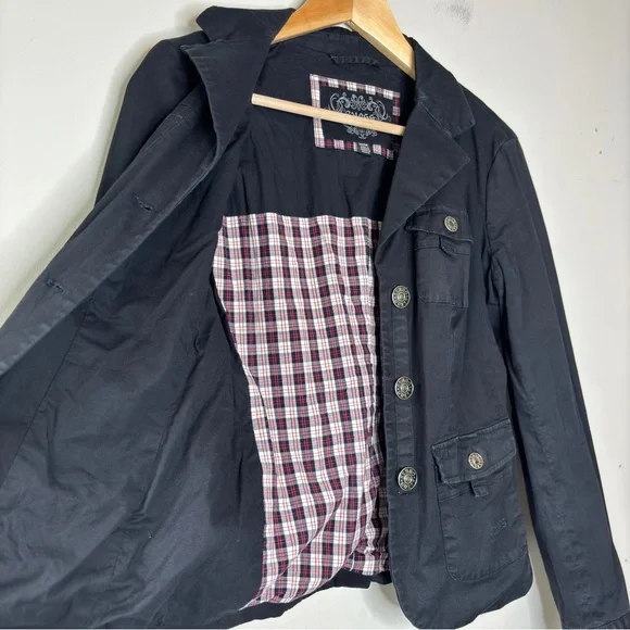 Guess Vintage Y2K Early 2000s Black Button Down Blazer Jacket Size S